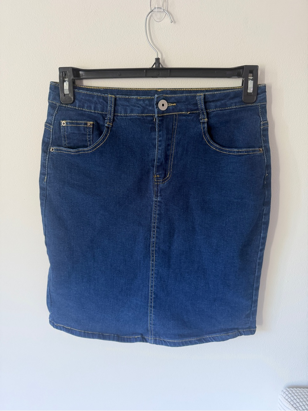 Classic Dark Blue Denim Mini SkirtWith Great Stretch!